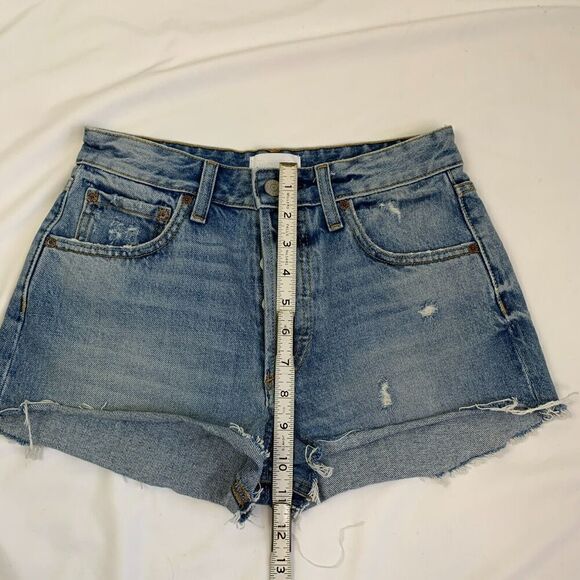 Boyish Cody High Rise Distressed 24 Denim Cutoff Shorts Blue Dont Look Now - Picture 5 of 8